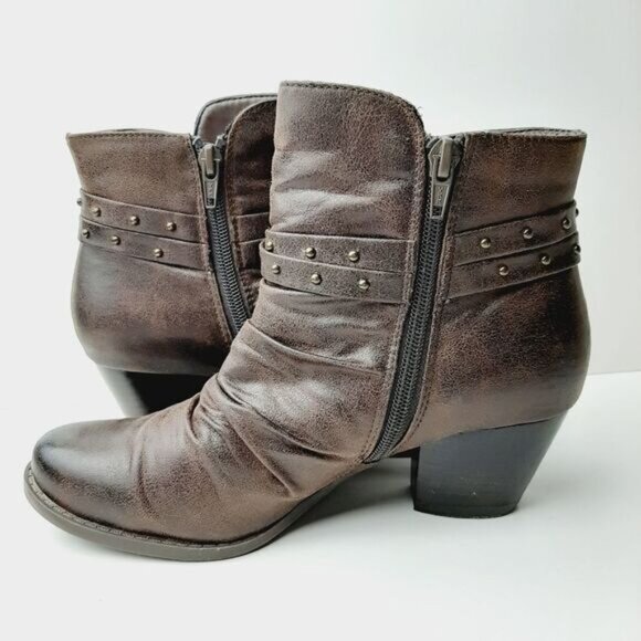 BARE TRAPS Rainly Slouchy Low Heel Ankle Booties Brown Sz 6.5 M - Picture 11 of 14